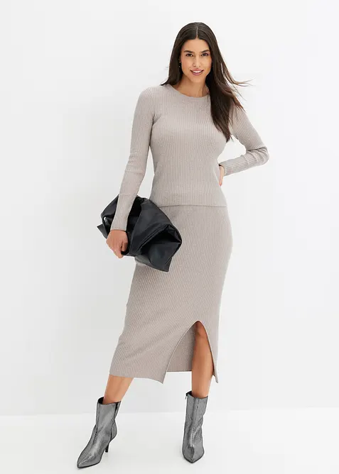 Finstrikket genser i lett viskosemiks, bonprix