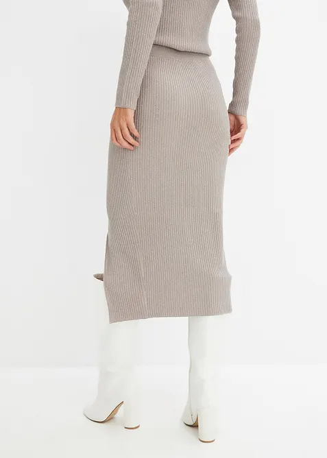 Strikket skjørt i lett viskosemiks, bonprix