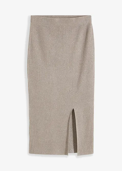 Strikket skjørt i lett viskosemiks, bonprix