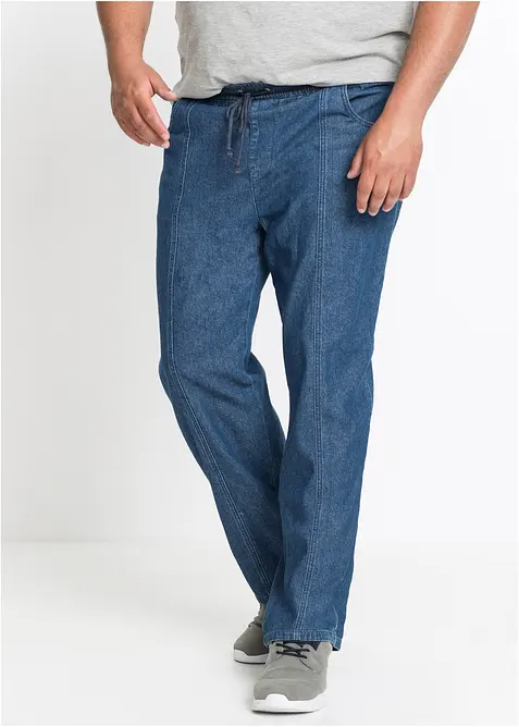 Classic Fit-pull on-bukse i lett bomull, Straight, bonprix