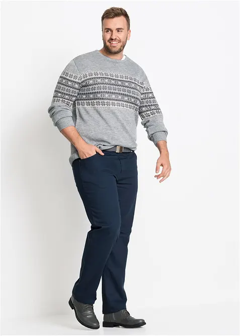 Regular fit-bukse i varmende materiale med mykt flanellf&ocirc;r og stretch, Straight, bonprix