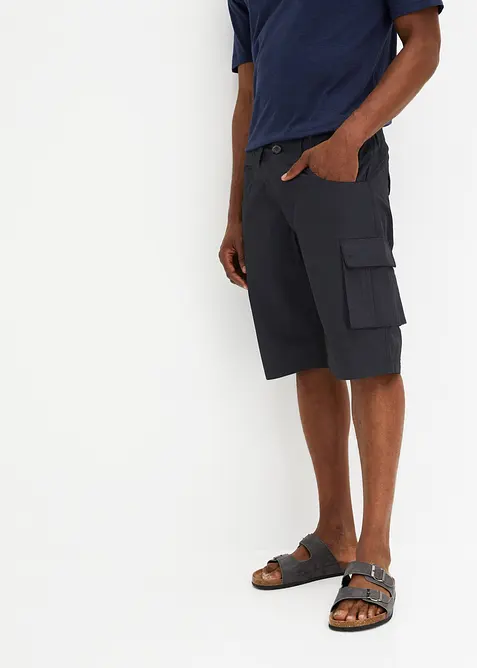 Bermudashorts i 100% bomull med cargolommer, Relaxed Fit, bonprix