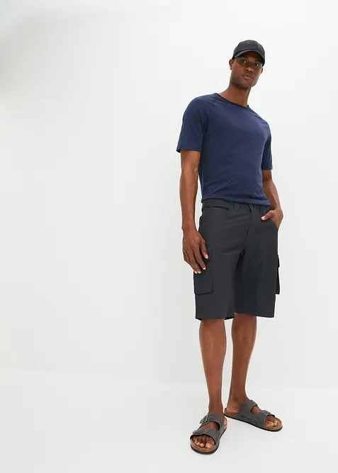 Bermudashorts i 100% bomull med cargolommer, Relaxed Fit, bonprix