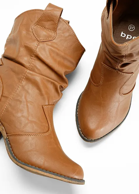 Cowboyboots med rynket skaft, bonprix