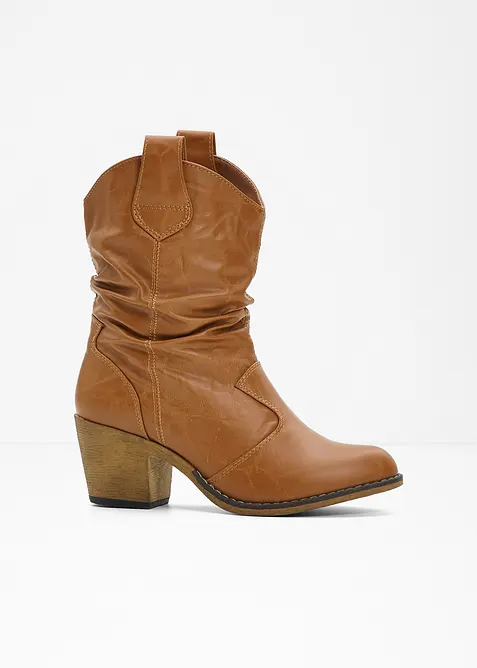 Cowboyboots med rynket skaft, bonprix