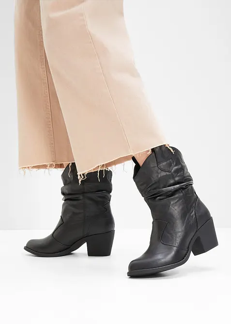 Cowboyboots med rynket skaft, bonprix