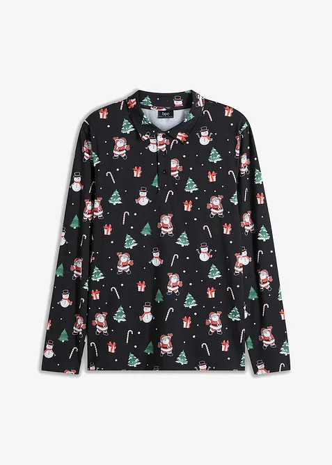 Poloskjorte i bomull med julemotiv, bonprix