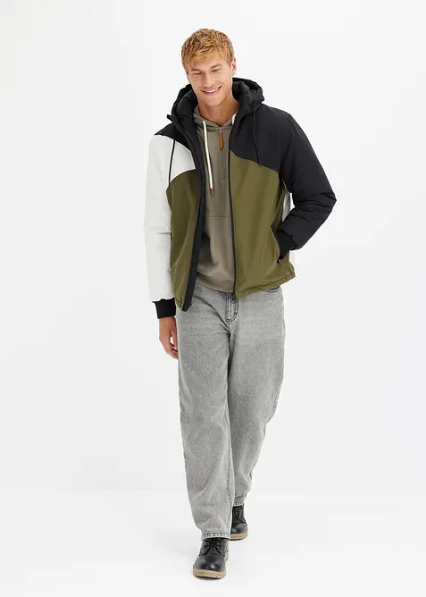 Vinterjakke med hette og colorblocking, bonprix