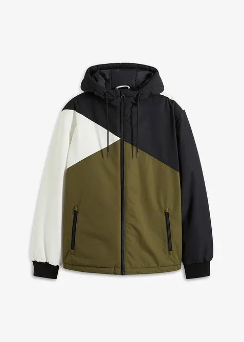 Vinterjakke med hette og colorblocking, bonprix