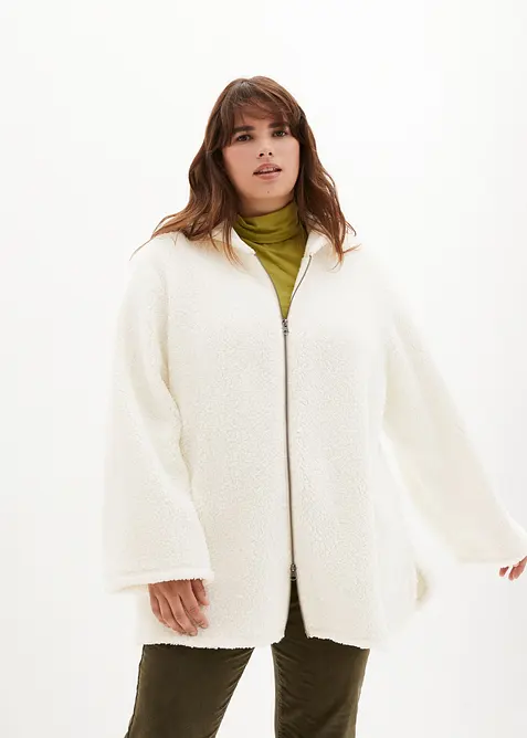 Teddy-fleecejakke i A-modell med sidesplitter, bonprix