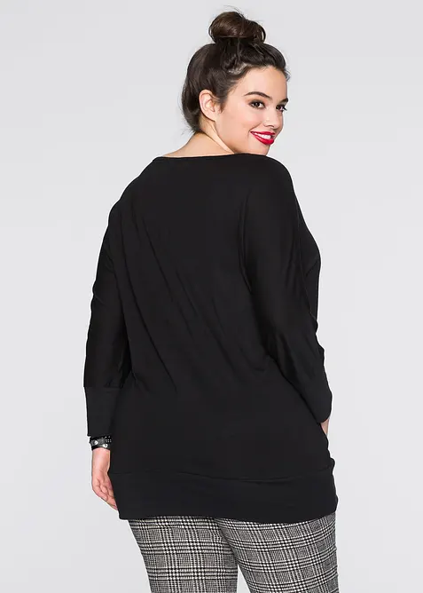 Oversized topp i lett viskose, bonprix