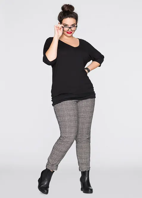 Oversized topp i lett viskose, bonprix