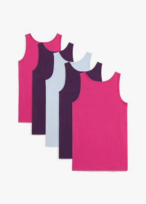 Singlet med myk bomull (5-pack), bonprix