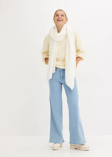 Wide Leg-jeans Mid Waist, Stretch, bonprix