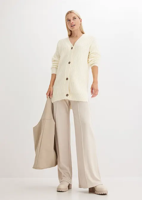 Grovstrikket cardigan i myk garnmiks med ull, bonprix