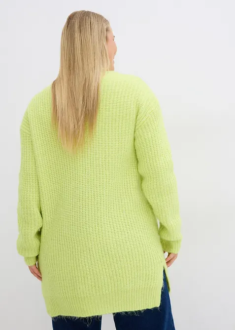 Grovstrikket cardigan i myk garnmiks med ull, bonprix