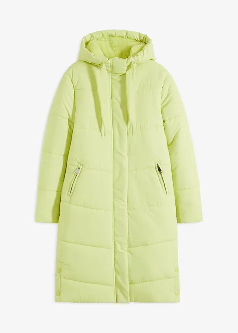 Vattert kåpe med teddyfôr i hetten, bonprix