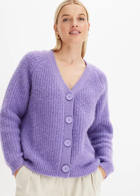 Cardigan i grov ribbestrikk, bonprix