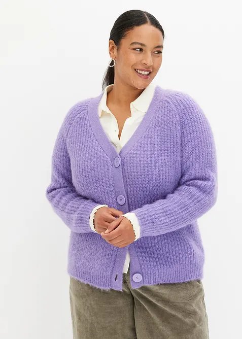 Cardigan i grov ribbestrikk, bonprix