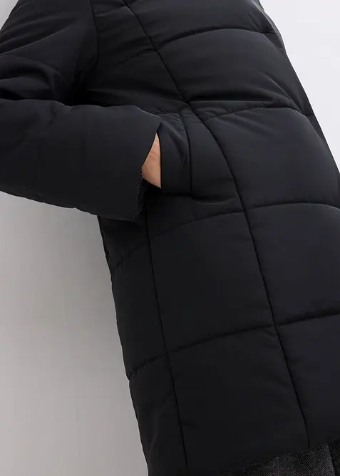 Vattert jakke med fuskepels, bonprix