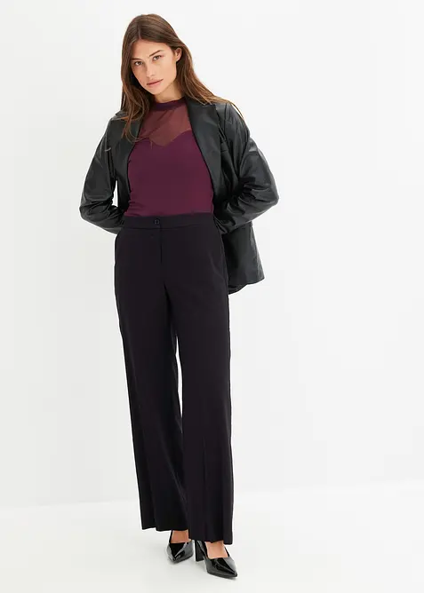 Langermet topp med mesh, bonprix