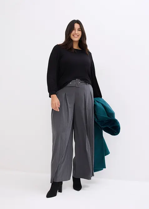 K&aring;pe med avtagbar krage i fuskepels, bonprix