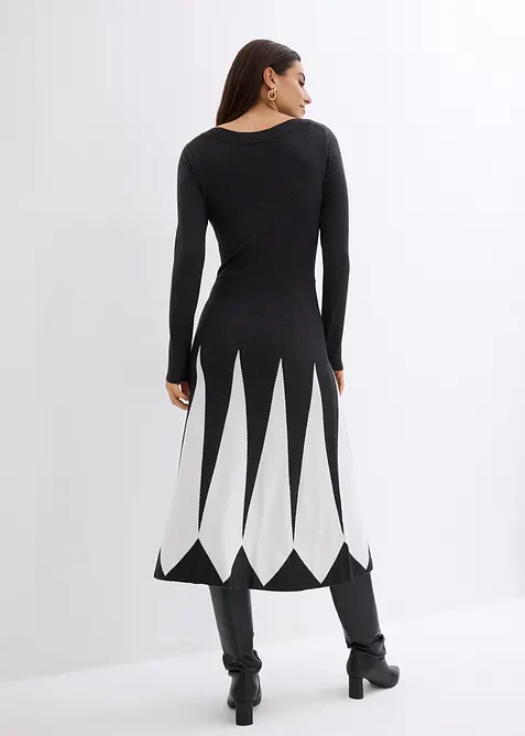 Strikkekjole med rombem&oslash;nster, bonprix