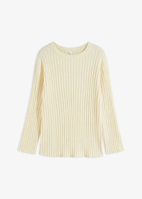 Oversized, ribbestrikket genser, bonprix