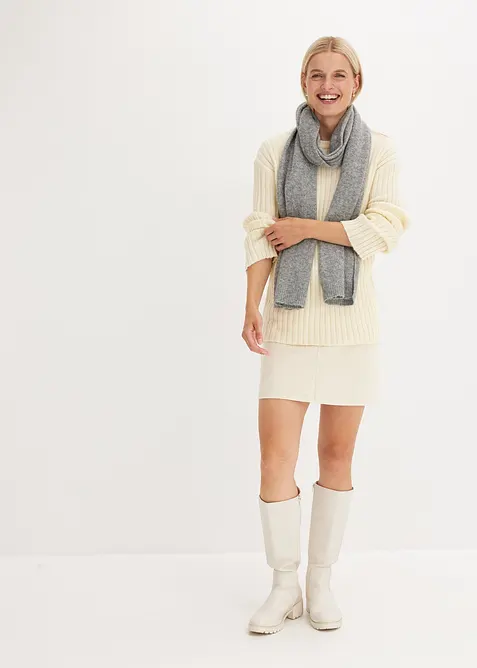 Oversized, ribbestrikket genser, bonprix