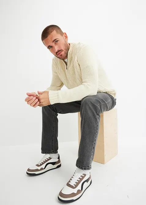 Kabelstrikket troyer-genser, bonprix