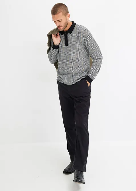 Langermet piké-poloskjorte i økologisk bomull, bonprix