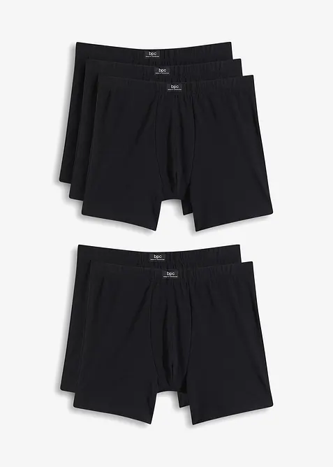 Boksershorts med bomull i ettersittende modell med lange ben (5-pack), bonprix
