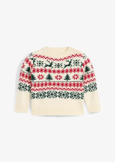 Genser til baby med koftemønster, bonprix