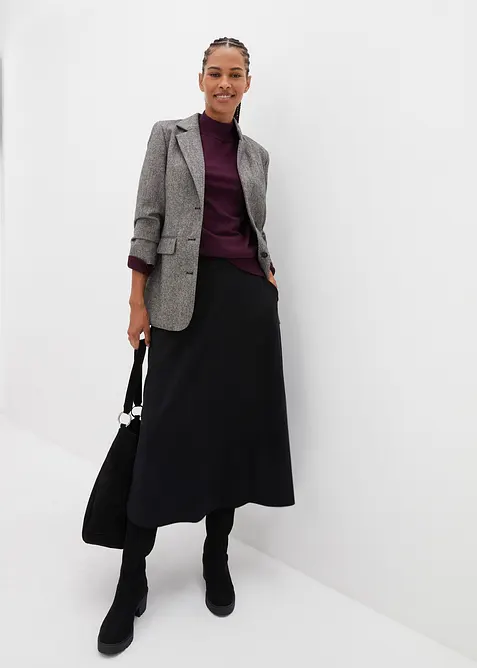 Midiskjørt av viskosemiks, bonprix