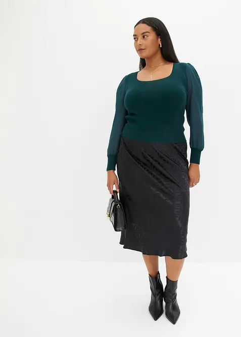 Finstrikket genser av myk viskosemiks, bonprix