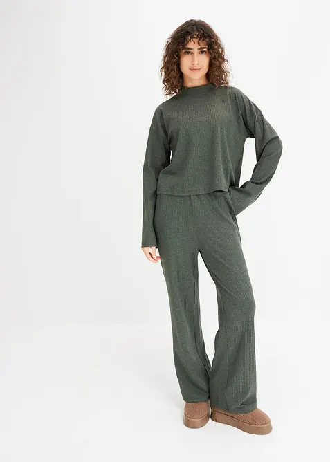 Oversized loungewear-kosedress i mykt ribbet materiale, bonprix
