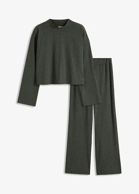 Oversized loungewear-kosedress i mykt ribbet materiale, bonprix