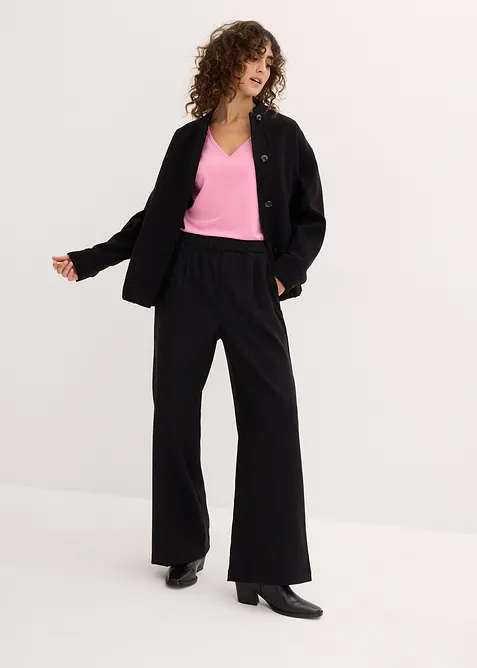 Langermet, figurnær topp (2-pack), bonprix