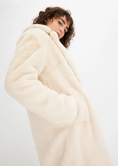 K&aring;pe i fuskepels med krage med slag, bonprix