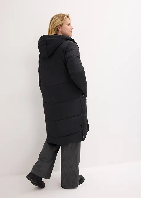 Vattert kåpe med teddyfôr i hetten, bonprix