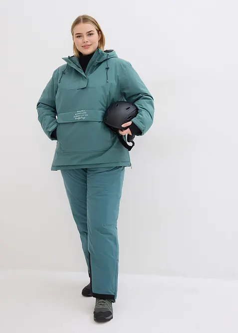 Ski-funksjonsjakke i pull on-modell med fleecefôr, vanntett, bonprix