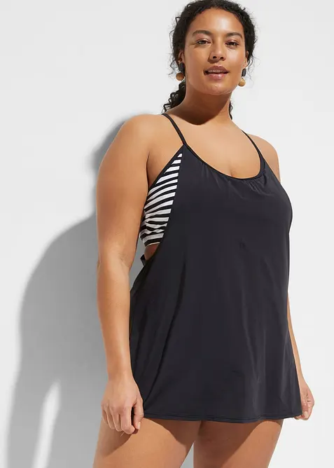Lang tankini i lag på lag-look (2-delt sett), bonprix
