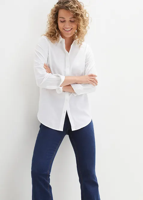 Skjortebluse i ren bomull, bonprix