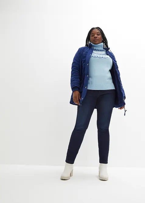 Genser med h&oslash;y hals og koftem&oslash;nster, bonprix