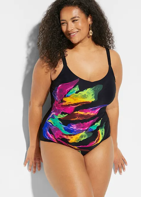 Shape-badedrakt med V-hals, lett formende, bonprix