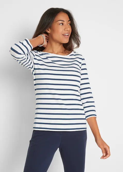 Langermet topp med &oslash;kologisk bomull, bonprix