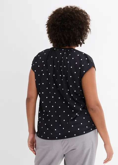 Kortermet topp i viskosemiks og bestefartrøye-look, bonprix