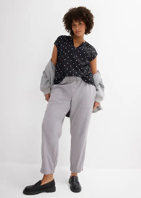 Kortermet topp i viskosemiks og bestefartrøye-look, bonprix