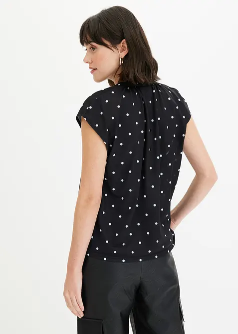 Kortermet topp i viskosemiks og bestefartrøye-look, bonprix