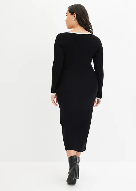 Strikket kjole i figurnær modell, bonprix